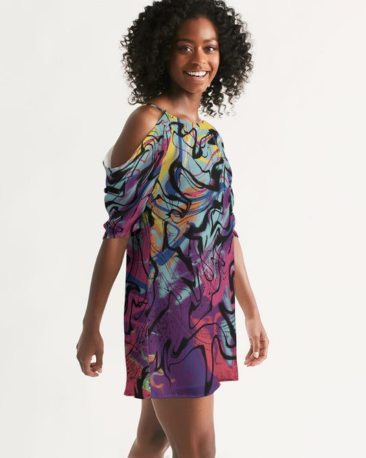 MN-AI2 Women's Open Shoulder A-Line Dress