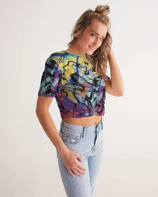 MN-AI2 Women's Twist-Front Cropped Tee