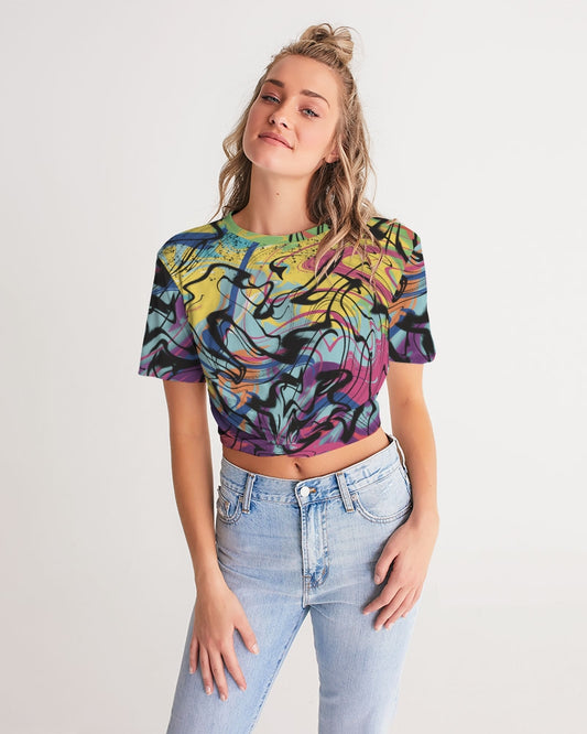 MN-AI2 Women's Twist-Front Cropped Tee