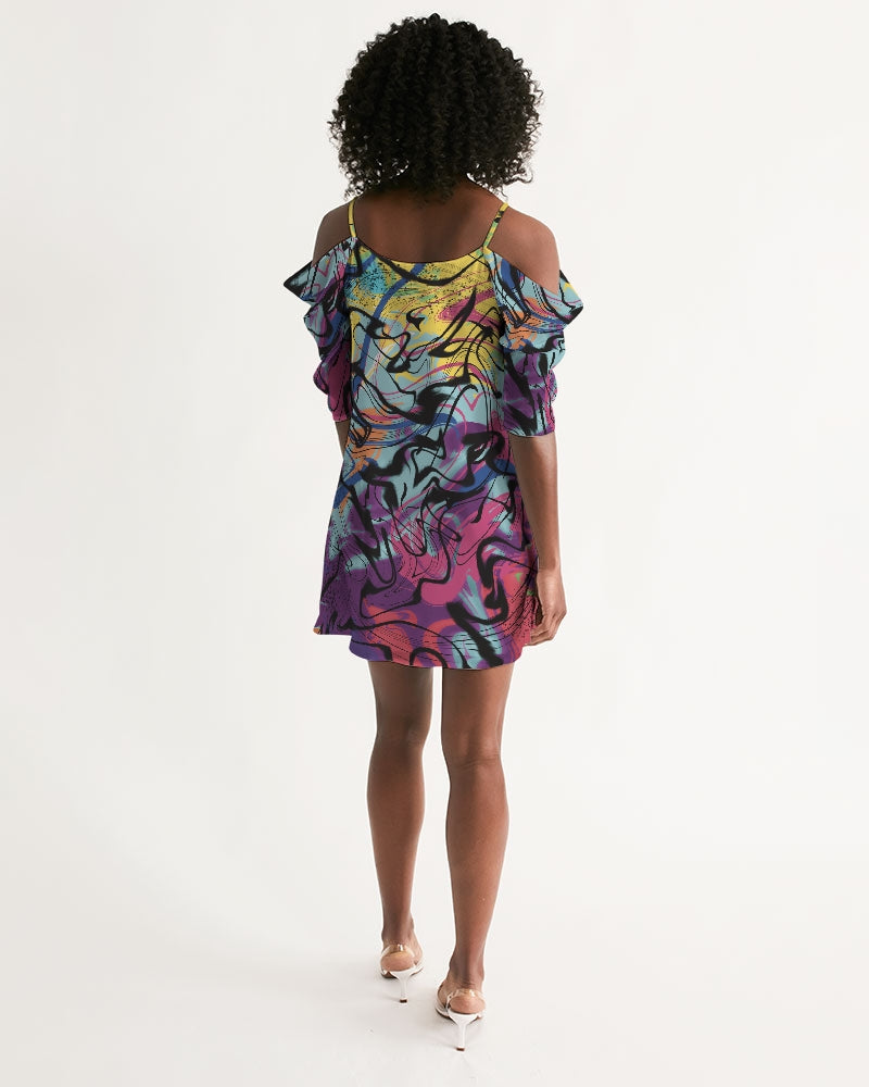 MN-AI2 Women's Open Shoulder A-Line Dress