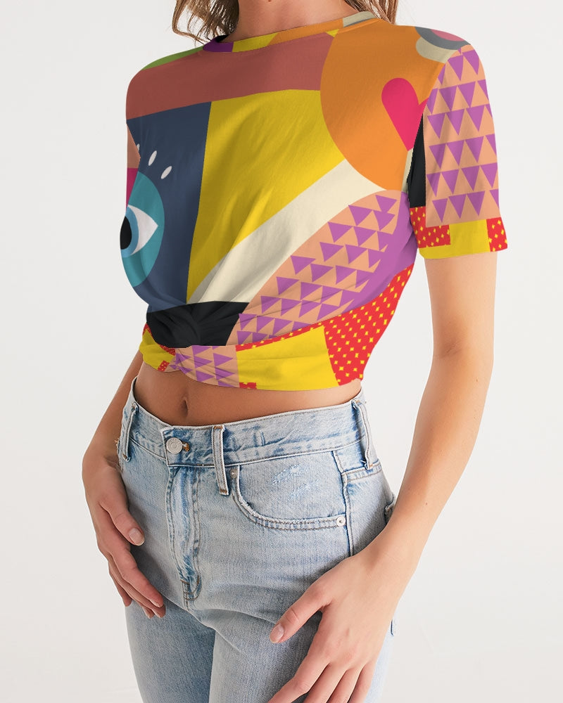 MN-AI5 Women's Twist-Front Cropped Tee