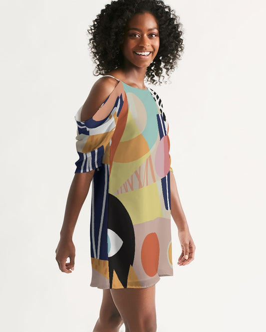 MN-AI1 Women's Open Shoulder A-Line Dress